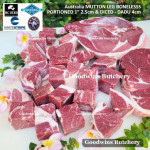 Mutton LEG BONELESS paha domba frozen Australia MIDFIELD half 1/2 cuts +/- 1.8 kg (price/kg)